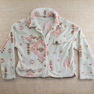 Simply Southern Fleece Jacket with Geometric Design